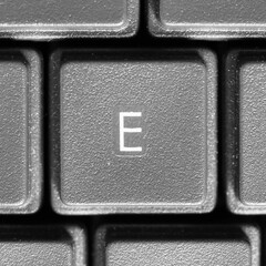 Letter E on computer keyboard