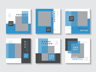 Fashion minimalist social media post template collection