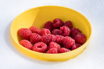 raspberries in a bowl