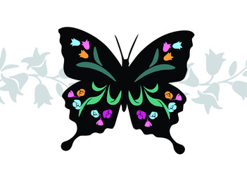 Beautiful butterflies and flowers, perfect for greeting cards, backgrounds. Vector