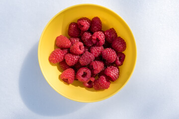 raspberries in a bowl