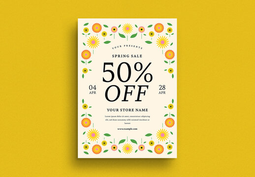Spring Sale Promotion Flyer Layout