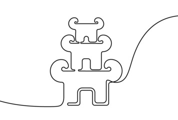 Creative vector building of China. One line style illustration