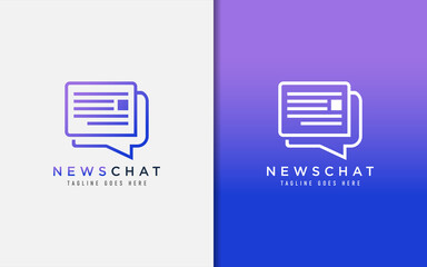 News Chat Logo Design. Abstract Bubble Chat And News Paper Combination. Usable For Business and Tech Company. Vector Logo Illustration.