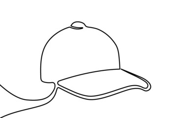Creative vector cap. One line style illustration