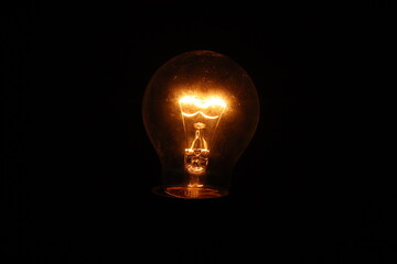 light bulb on black