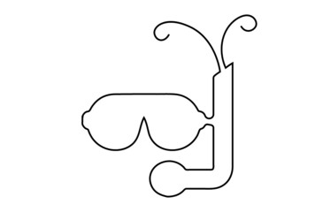 Creative vector Underwater mask. One line style illustration