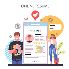 Human resources online service or platform. Idea of recruitment
