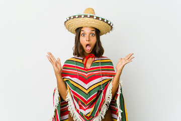 Young mexican woman isolated on white background