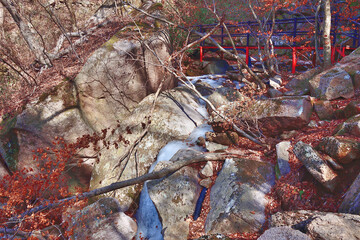 Winter mountain landscapes.