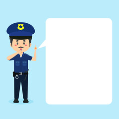 Police Character  with Speech Bubbles