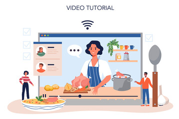 Chicken soup online service or platform. Tasty meal and ready dish