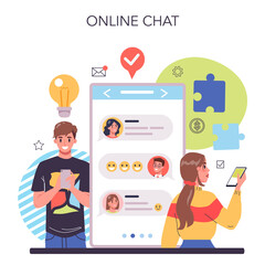 Business team online service or platform. Idea of strategy and achievement