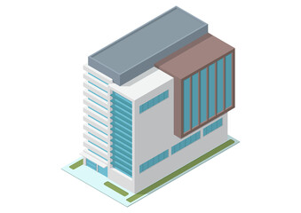 Isometric Skyscrapers offices building.