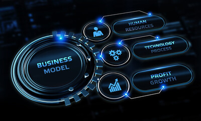 Business, Technology, Internet and network concept. Shows the inscription: BUSINESS MODEL.