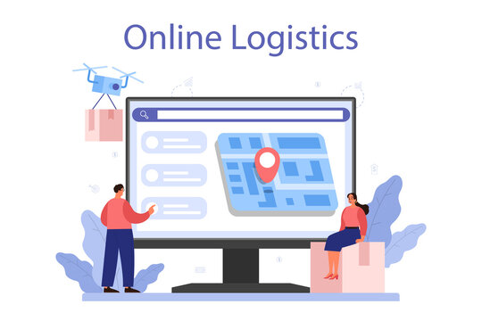 Supply online service or platform. B2B idea, global logistic