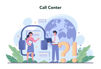 Call center or technical support concept. Idea of customer service.