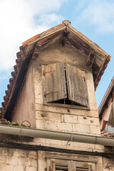 Croatia, Split. Radic Brothers Square architecture detail.
