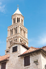 Fototapeta na wymiar Croatia, Split. St. Domnius Cathedral bell tower.