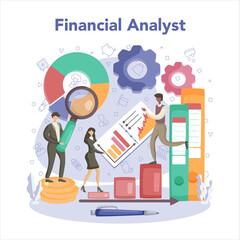 Financial analyst or consultant. Business character making financial