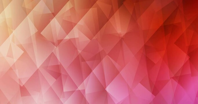 4K looping light red, yellow footage in polygonal style. Shining colorful animation with rectangle shapes. Flicker for designers. 4096 x 2160, 30 fps.