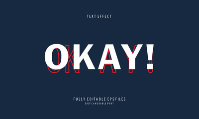 Editable text effect okay title style