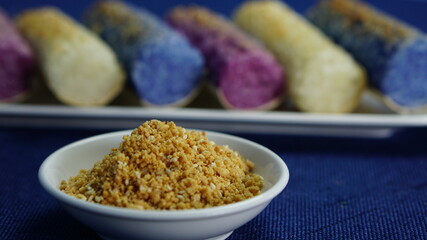 Vietnamese traditional dishes in a restaurant.
