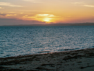 Sunset off Phillip Island facing Port Phillip Bay, near Melbourne, Australia. 