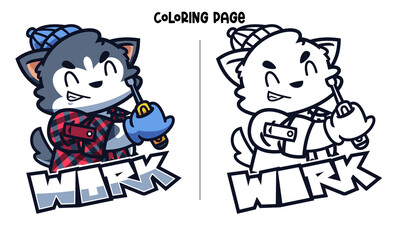 Mechanic Mr. Husky With A Tool Coloring Page and Book