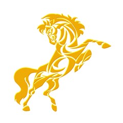 Golden glittering horse in dragon stye design © DHINESH BABU