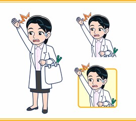 白衣を着た女性の先生