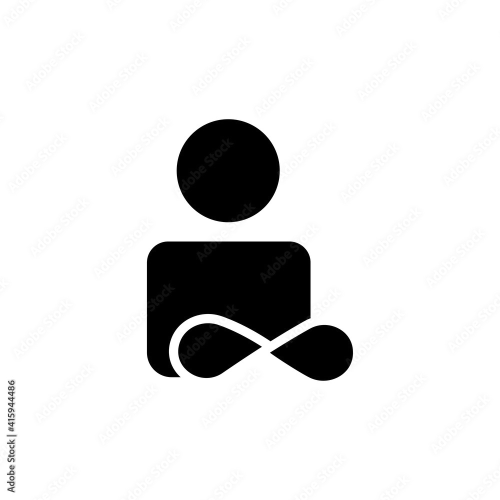 Poster infinity icon with people. business infinity. simple illustration mobile concept app line icon and w