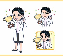 白衣を着た女性の先生