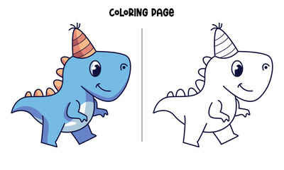 Its Blue Dinos Birthday! Coloring Page and Book