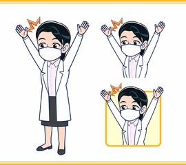 白衣を着た女性の先生