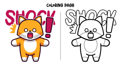 The Ginger Cat Is In Shock Coloring Page and Book