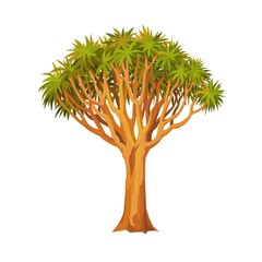 Naklejka premium Animation tree Dragon. Vector illustration isolated on a white background.