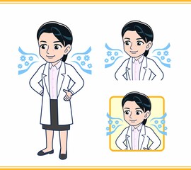 白衣を着た女性の先生