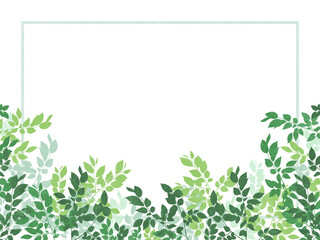 葉のシルエット　フレーム・装飾（横長）