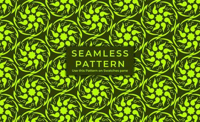 mosaic patterns. green background with Arabic mandala ornaments. Patterns, backgrounds and wallpapers for your design. Textile ornament. Vector illustration.