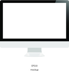 mockup display or monitor isolate white background vector