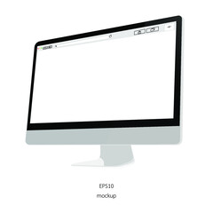 mockup display or monitor isolate white background vector