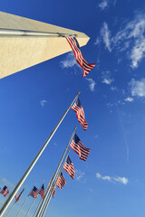 Washington Monument and flapping US lags - Washington D.C. United States of America