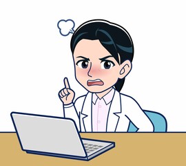 白衣を着た女性の研究員