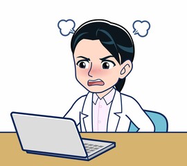 白衣を着た女性の研究員