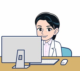 白衣を着た女性の研究員