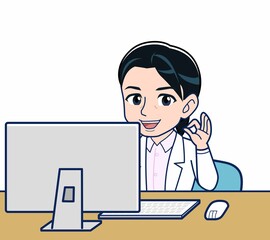 白衣を着た女性の研究員