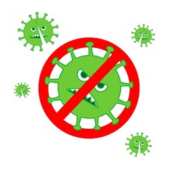 Corona virus Lock down symbol. Corona virus pandemic puts countries on lock down. Lockdown concept for virus outbreak Coronavirus sign Bacteria Scheme Vector Icon. Wuhan China Pneumonia design lock.