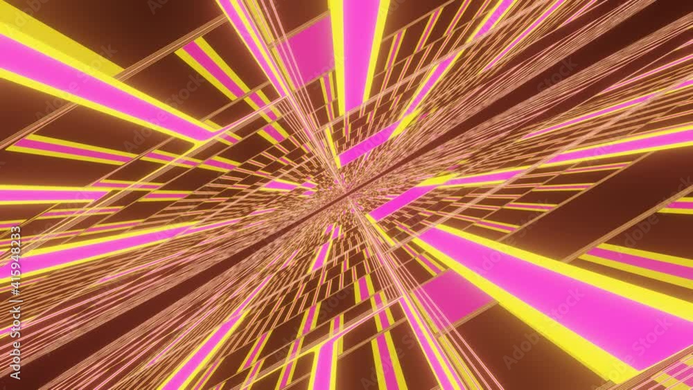 Poster 4k video animation through beautiful pink and yellow color straight texture and pattern seamless loo