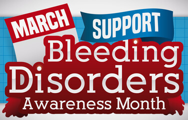 Calendar and Medical Exam Promoting Bleeding Disorders Month, Vector Illustration